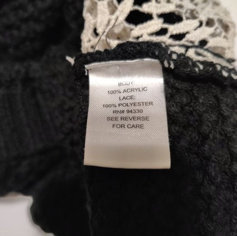 t/o Black and White Knit Women's Sweater L Loose Knit - Picture 4 of 5